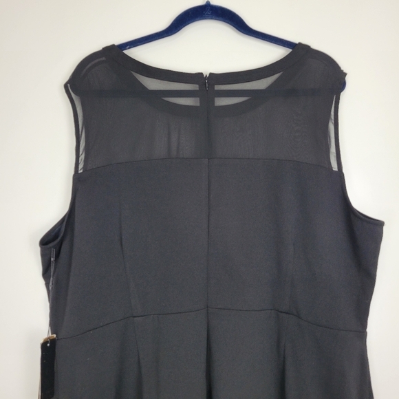 NWT Maree Pour Toi Plus Mesh Panel Sheath Sheer Color Block Dress Black Size 22 - Picture 9 of 14